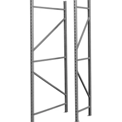 Tennsco Shelving<Bulk Storage Upright Frame, Supports 10,000 lb., Medium Grey, 72"H x 1 3/4"W x 24"D