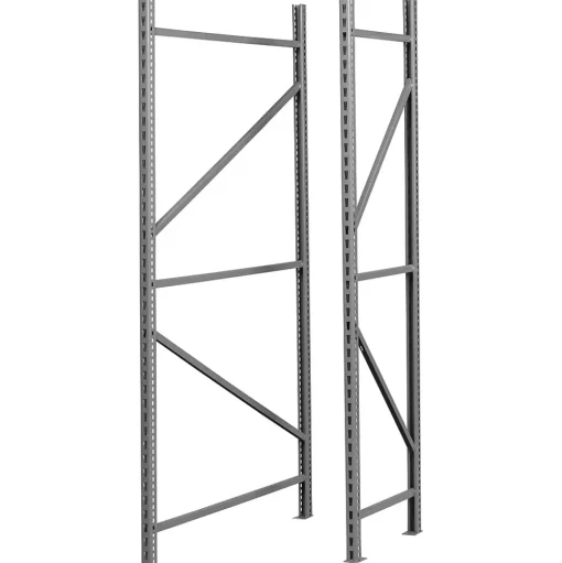 Tennsco Shelving<Bulk Storage Upright Frame, Supports 10,000 lb., Medium Grey, 72"H x 1 3/4"W x 24"D