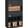 Tennsco File Cabinets<Closed Fixed Shelf Lateral File, Black, 5-Shelf, 63 1/2"H