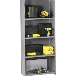 Tennsco Shelving<Closed Starter 5-Shelf Shelving Unit, Supports 2,500 lb., Medium Grey, 87"H x 48"W x 18"D (TNN-QC54818SMGY)
