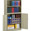 Tennsco Storage Cabinets<Combination Bookcase and Cabinet, Putty, 6-Shelf, 1 Closet, 72"H