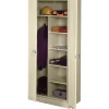 Tennsco Storage Cabinets<Deluxe Combination Storage Cabinet, 6-Shelf, 1 Closet, Putty, 78"H x 36"W x 18"D