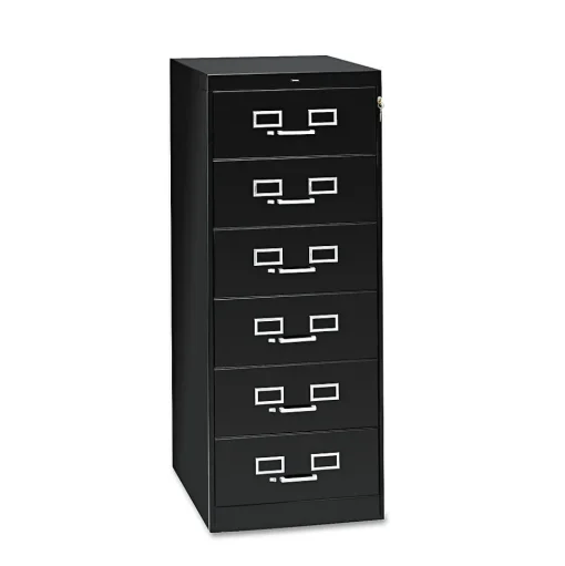 Tennsco File Cabinets<Flat File Cabinet, Lockable, 52"H x 21.25"W x 28.5"D, Black (CF669BK)