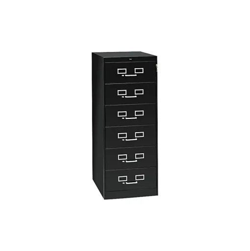 Tennsco File Cabinets<Flat File Cabinet, Lockable, 52"H x 21.25"W x 28.5"D, Black (CF669BK)
