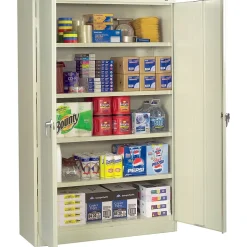 Tennsco Storage Cabinets<78"H Assembled Jumbo Steel Storage Cabinet with 4-Shelves, Putty (TNN-J1878SUPY)