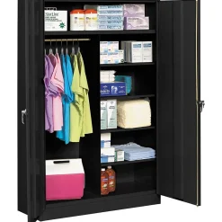 Tennsco Storage Cabinets<Jumbo 78" Steel Combination Cabinet with Five Shelves, (J2478SUC-BK)
