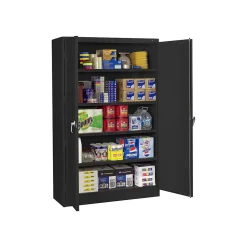 Tennsco Storage Cabinets<Jumbo 78" Steel Storage Cabinet with 4 Shelves, Black (J2478SU-BLK)