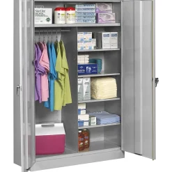 Tennsco Storage Cabinets<® Jumbo Combination Steel Storage Cabinet, Light Gray, 78H x 48W x 24"D
