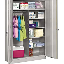 Tennsco Storage Cabinets<® Jumbo Combination Steel Storage Cabinet, Light Gray, 78H x 48W x 24"D