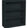 Tennsco Bookcases<Metal 3-Shelf Bookcase, 40" x 34.5" x 13.5", Black (100615)