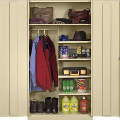 Tennsco Storage Cabinets<Standard Combination Cabinet, 6-Shelf, 1 Closet, Putty, 72"H x 36"W x 18"D
