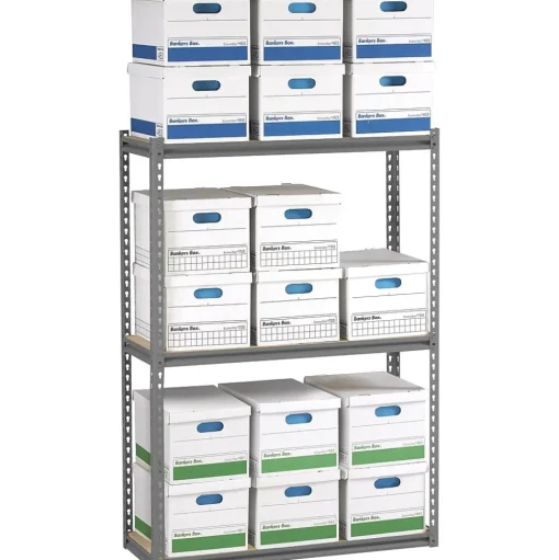 Tennsco Shelving<Z-Line Record Archive Shelving Unit, Supports 6,000 lb., 69"W, Medium Grey (TNN-ZA691560-3D)