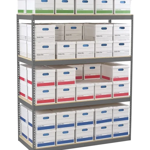 Tennsco Shelving<Z-Line Record Archive Shelving Unit, Supports 6,000 lb., 42"W, Medium Grey (TNN-ZA421584-4D)