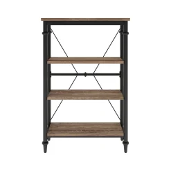 Thomasville Furniture Bookcases<Thomasville Breslyn 3-Shelf 48"H Metal Bookcase, Crosscut Hickory/Black Nickel (SPLS-BRBK-TV)