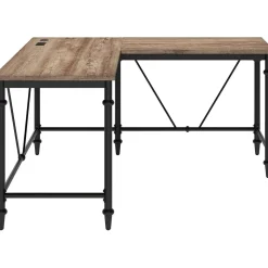 Thomasville Furniture L-Desks<Breslyn 60"W L-Shaped Computer Desk, Crosscut Hickory (SPLS-BRLD-TV)