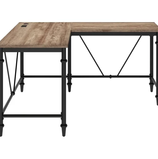 Thomasville Furniture L-Desks<Breslyn 60"W L-Shaped Computer Desk, Crosscut Hickory (SPLS-BRLD-TV)