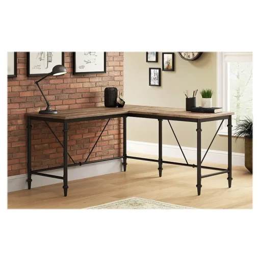 Thomasville Furniture L-Desks<Breslyn 60"W L-Shaped Computer Desk, Crosscut Hickory (SPLS-BRLD-TV)