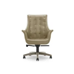 Thomasville Furniture Office Chairs<Brooks Ergonomic Bonded Leather Swivel Executive Chair, Taupe (51493-TP)
