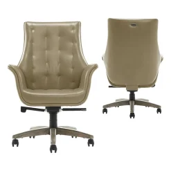 Thomasville Furniture Office Chairs<Brooks Ergonomic Bonded Leather Swivel Executive Chair, Taupe (51493-TP)