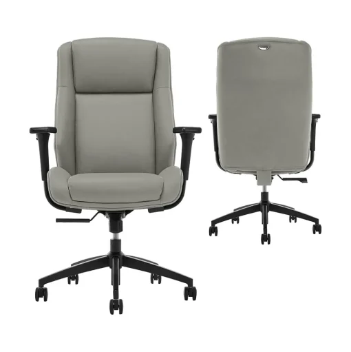 Thomasville Furniture Office Chairs<Darius Ergonomic Bonded Leather Swivel Executive Chair, Gray (51490-GRY)