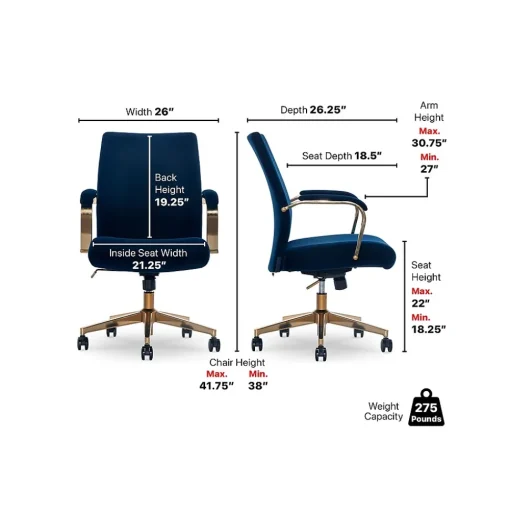 Thomasville Furniture Ergonomic Chairs<Joelle Ergonomic Fabric/Metal Desk Chair, (60068)