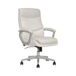 Thomasville Furniture Ergonomic Chairs<Josephine Ergonomic Bonded Leather Swivel Manager Chair, Beige (60071-CRM)