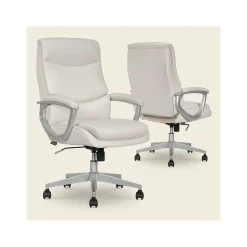 Thomasville Furniture Ergonomic Chairs<Josephine Ergonomic Bonded Leather Swivel Manager Chair, Beige (60071-CRM)