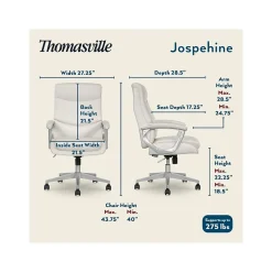Thomasville Furniture Ergonomic Chairs<Josephine Ergonomic Bonded Leather Swivel Manager Chair, Beige (60071-CRM)