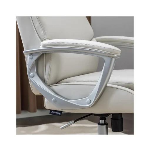 Thomasville Furniture Ergonomic Chairs<Josephine Ergonomic Bonded Leather Swivel Manager Chair, Beige (60071-CRM)