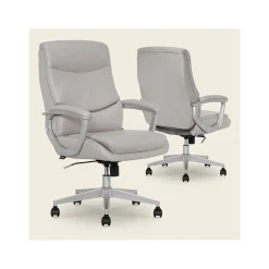 Thomasville Furniture Ergonomic Chairs<Josephine Ergonomic Bonded Leather Swivel Manager Chair, Gray (60071-LGRY)