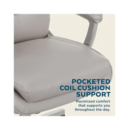Thomasville Furniture Ergonomic Chairs<Josephine Ergonomic Bonded Leather Swivel Manager Chair, Gray (60071-LGRY)