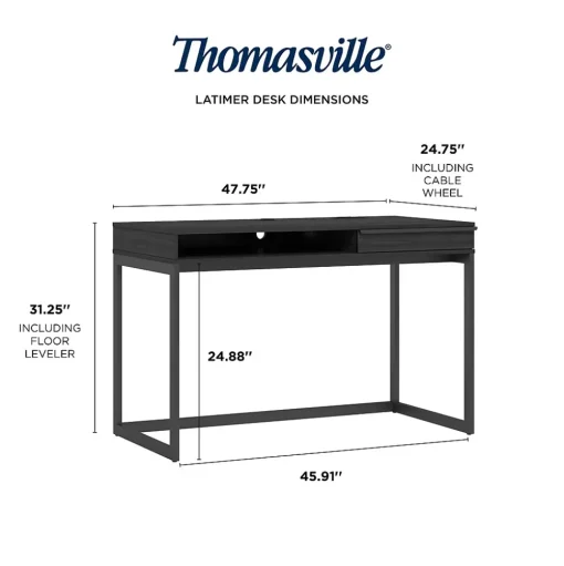 Thomasville Furniture Office Desks<Latimer 48"W Writing Desk, Burnt Ash (SPLS-LA48D-TV)