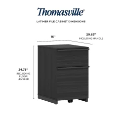 Thomasville Furniture File Cabinets<Latimer 2-Drawer Vertical File Cabinet, Pedestal, Burnt Ash, 20.8"D (SPLS-LADF-TV)
