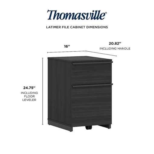 Thomasville Furniture File Cabinets<Latimer 2-Drawer Vertical File Cabinet, Pedestal, Burnt Ash, 20.8"D (SPLS-LADF-TV)
