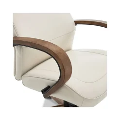 Thomasville Furniture Office Chairs<Lockhart Ergonomic Bonded Leather Swivel Executive Chair, Cream (51494-CRM)