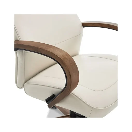 Thomasville Furniture Office Chairs<Lockhart Ergonomic Bonded Leather Swivel Executive Chair, Cream (51494-CRM)
