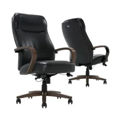 Thomasville Furniture Office Chairs<Lockhart Ergonomic Bonded Leather Swivel Executive Chair, Black (51494-BLK)