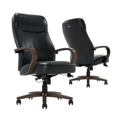 Thomasville Furniture Office Chairs<Lockhart Ergonomic Bonded Leather Swivel Executive Chair, Black (51494-BLK)