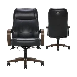 Thomasville Furniture Office Chairs<Lockhart Ergonomic Bonded Leather Swivel Executive Chair, Black (51494-BLK)