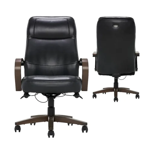 Thomasville Furniture Office Chairs<Lockhart Ergonomic Bonded Leather Swivel Executive Chair, Black (51494-BLK)