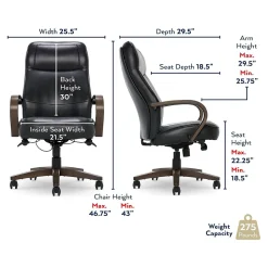 Thomasville Furniture Office Chairs<Lockhart Ergonomic Bonded Leather Swivel Executive Chair, Black (51494-BLK)