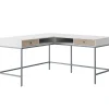 Thomasville Furniture L-Desks<Marana 60" L-Shaped Computer Desk, Arctic White/Desert Ash (SPLS-MA60LD-TV)