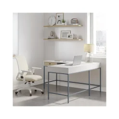 Thomasville Furniture L-Desks<Marana 60" L-Shaped Computer Desk, Arctic White/Desert Ash (SPLS-MA60LD-TV)