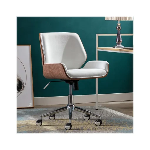 Thomasville Furniture Office Chairs<Sansovino Fabric Task Chair, White/Brown (60067)
