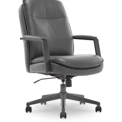 Thomasville Furniture Office Chairs<Upton Ergonomic Bonded Leather Swivel Manager Chair, Gray (51421-GRY)