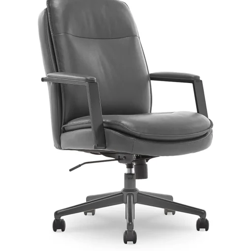 Thomasville Furniture Office Chairs<Upton Ergonomic Bonded Leather Swivel Manager Chair, Gray (51421-GRY)