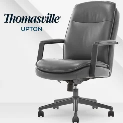 Thomasville Furniture Office Chairs<Upton Ergonomic Bonded Leather Swivel Manager Chair, Gray (51421-GRY)