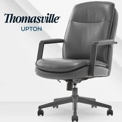 Thomasville Furniture Office Chairs<Upton Ergonomic Bonded Leather Swivel Manager Chair, Gray (51421-GRY)