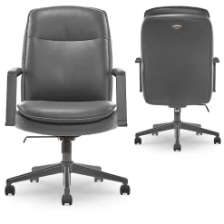 Thomasville Furniture Office Chairs<Upton Ergonomic Bonded Leather Swivel Manager Chair, Gray (51421-GRY)