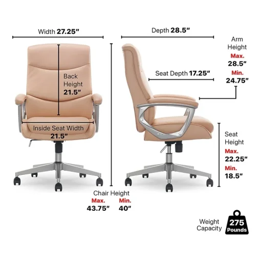 Thomasville Furniture Ergonomic Chairs<Thomasville Josephine Ergonomic Bonded Leather Swivel Manager Chair, (60071-BLSH)